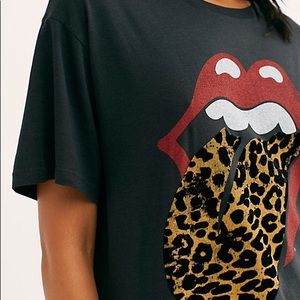 Free People Rolling Stones Leopard Tongue Tee